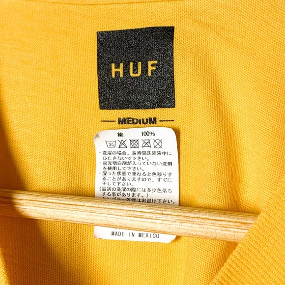 [New - Japan Bought] HUF Mustard Yellow Tee - Picture 3 of 3